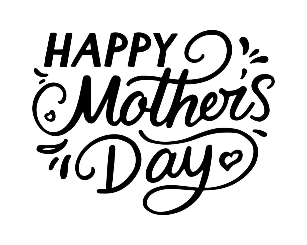 Happy Mothers Day vector lettering. Mother's Day calligraphy card ...