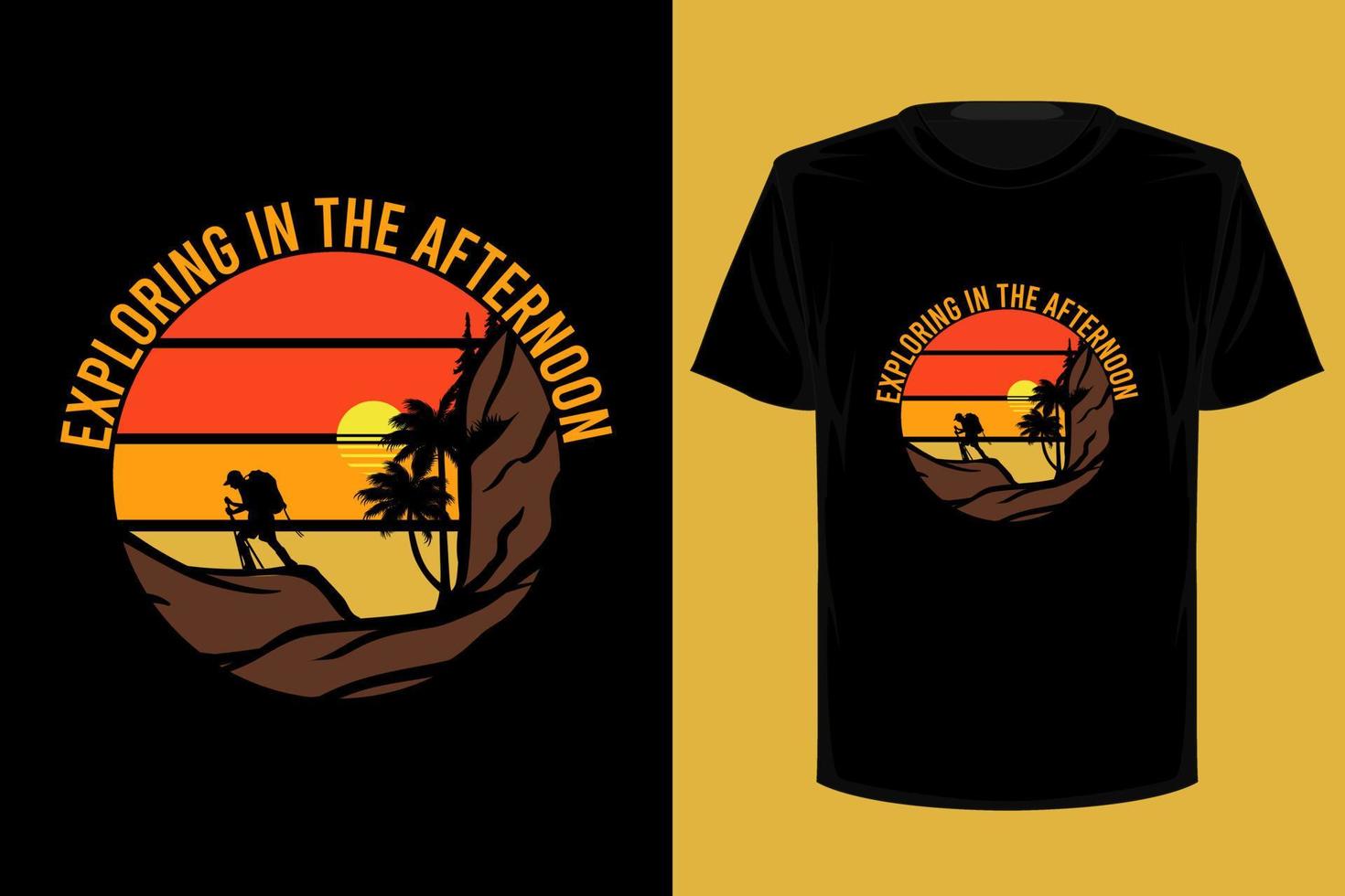 Exploring in the afternoon retro vintage t shirt design vector