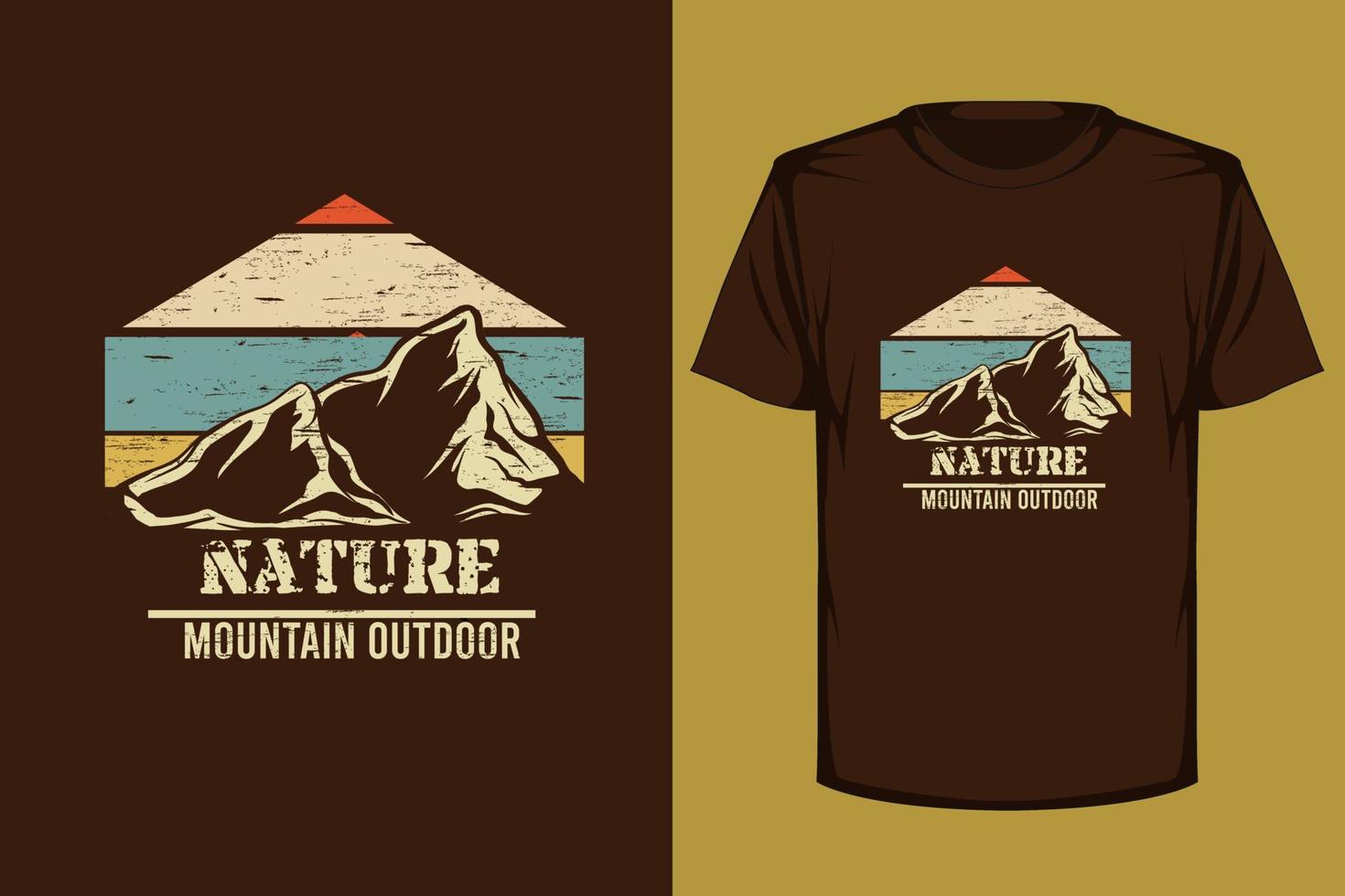 Nature mountain outdoor retro vintage t shirt design vector