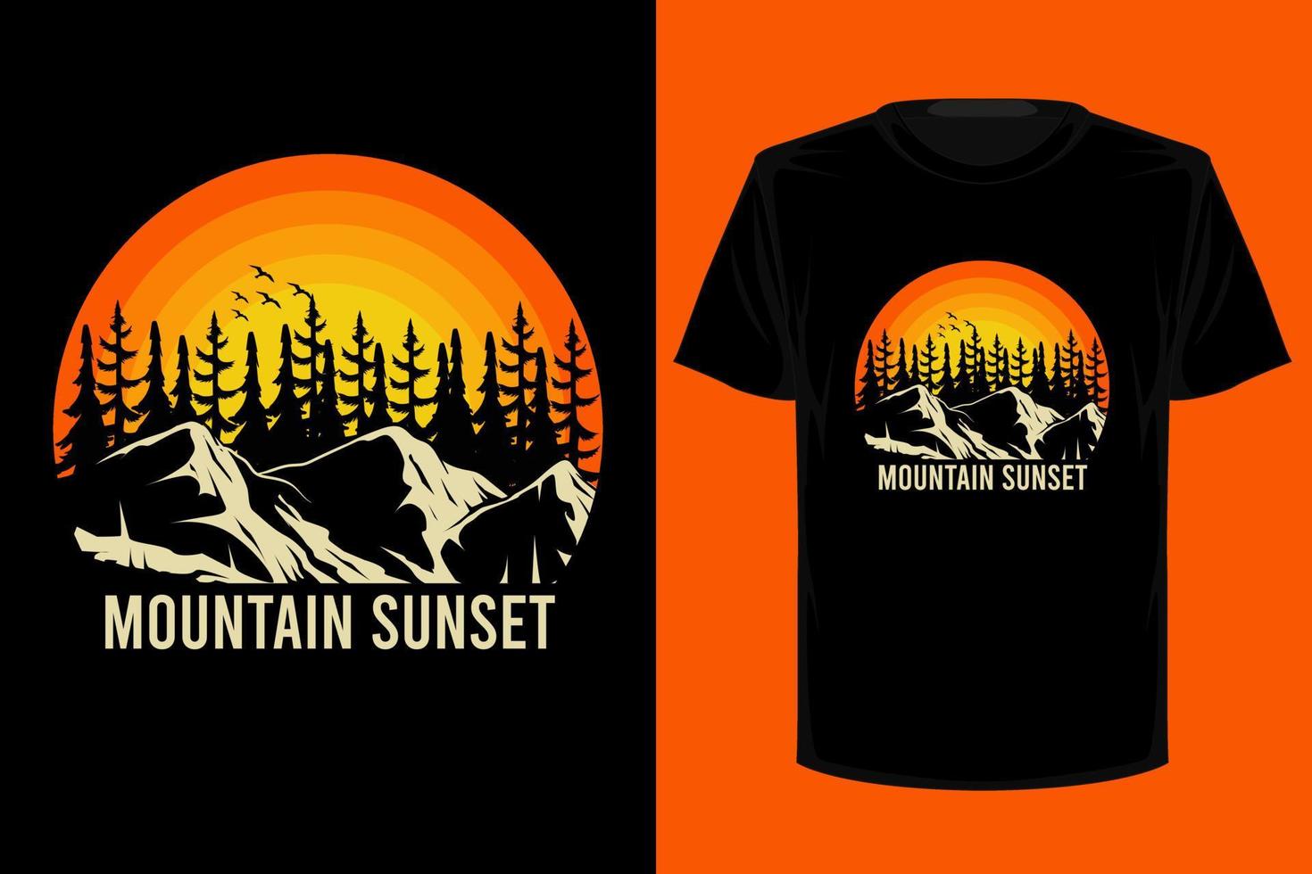 Mountain sunset retro vintage t shirt design 7414660 Vector Art at Vecteezy