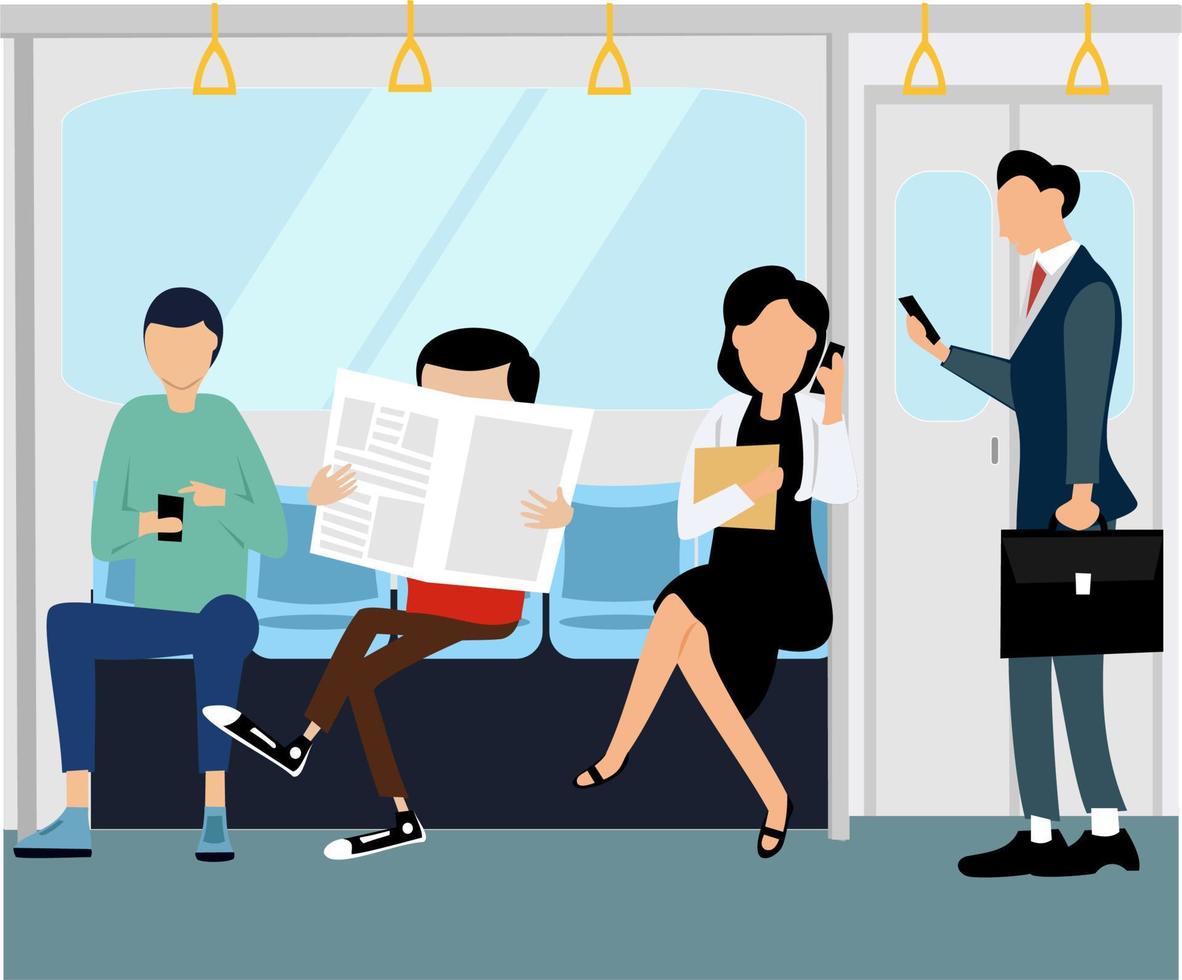 subway passenger activities vector