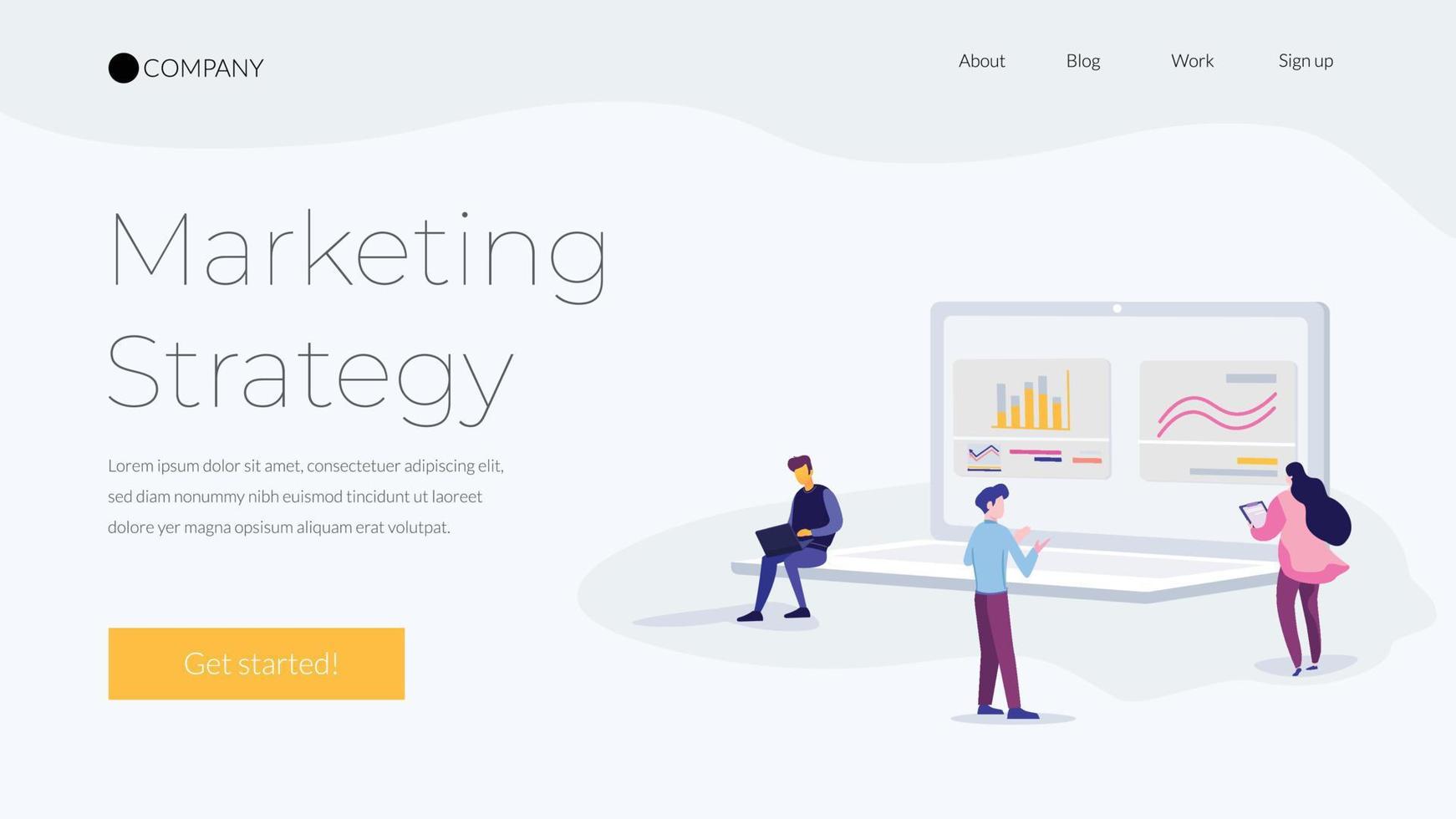 Flat Design Vector SEO Landing Page Website