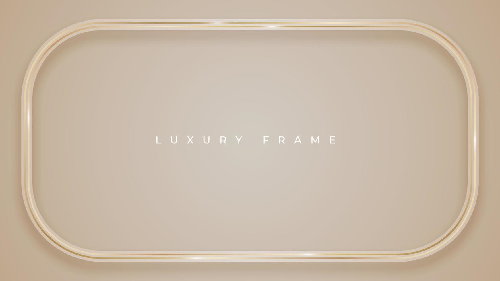 frame with golden lines decoration. luxury border with shadow. minimalist space for text. vector illustration