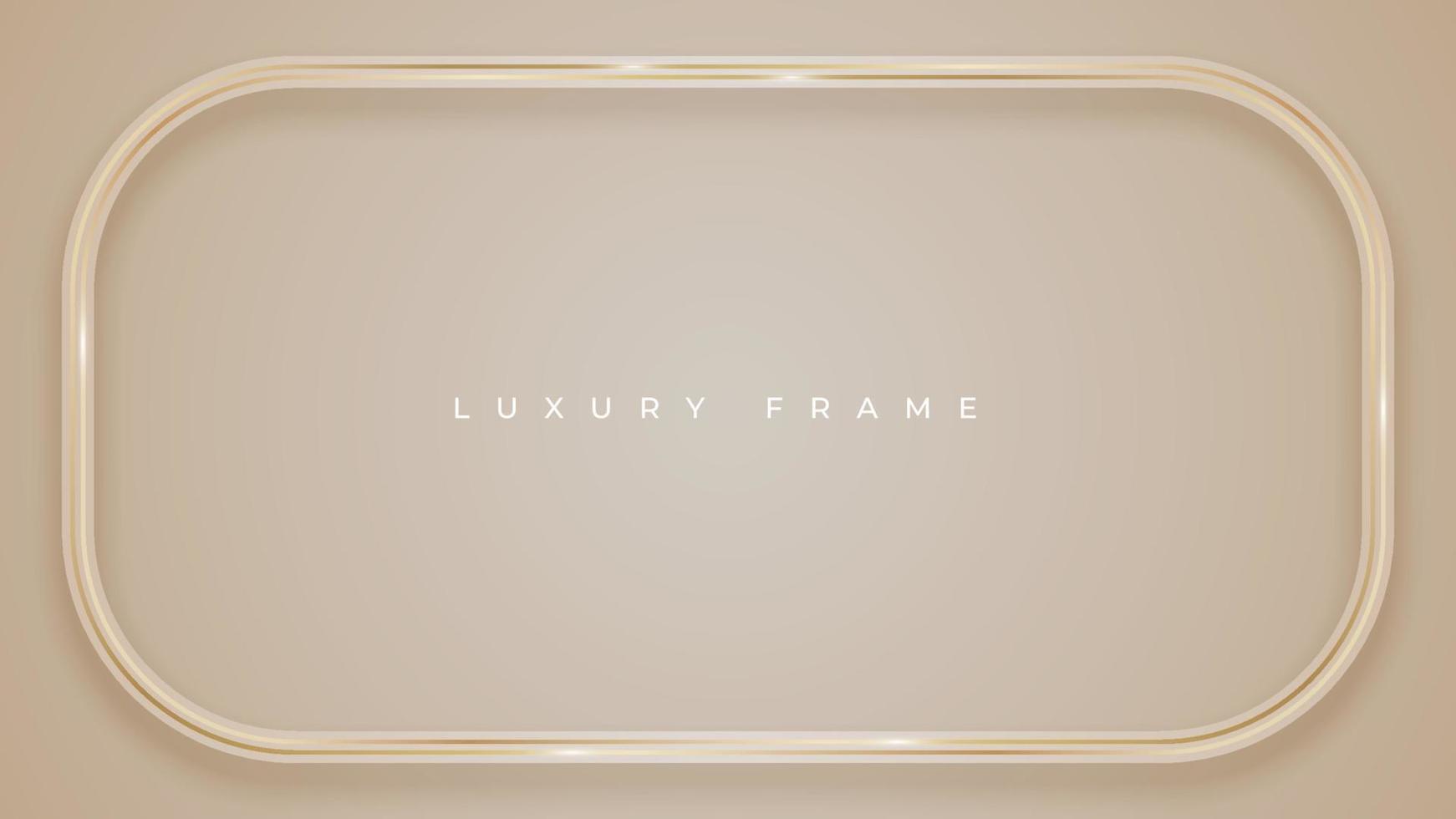 frame with golden lines decoration. luxury border with shadow. minimalist space for text. vector illustration