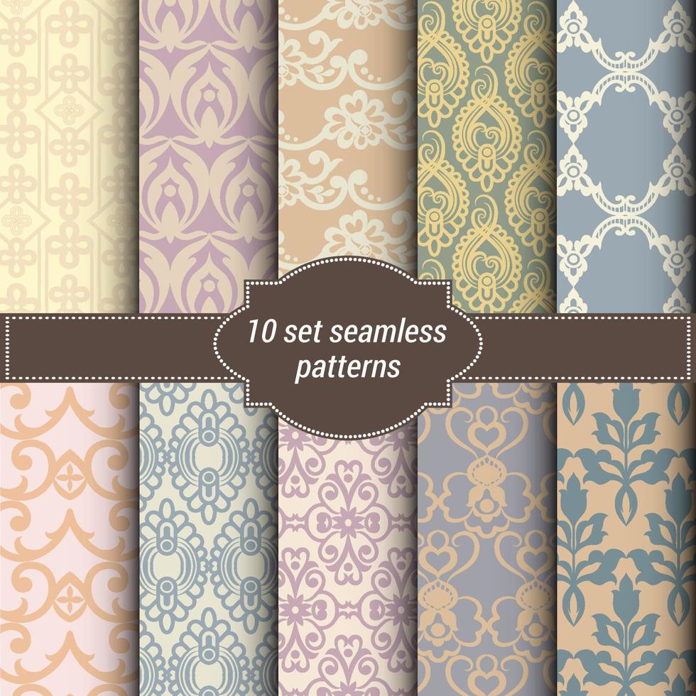 damask backgrounds set vector