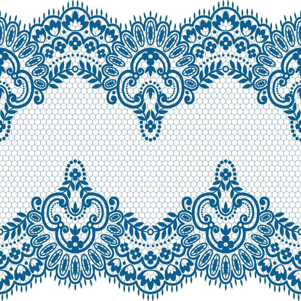 Lace seamless pattern with flowers vector