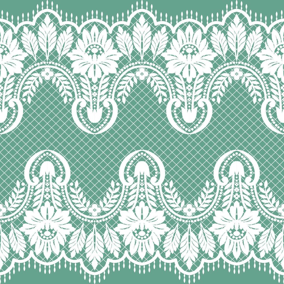 Lace seamless pattern with flowers vector