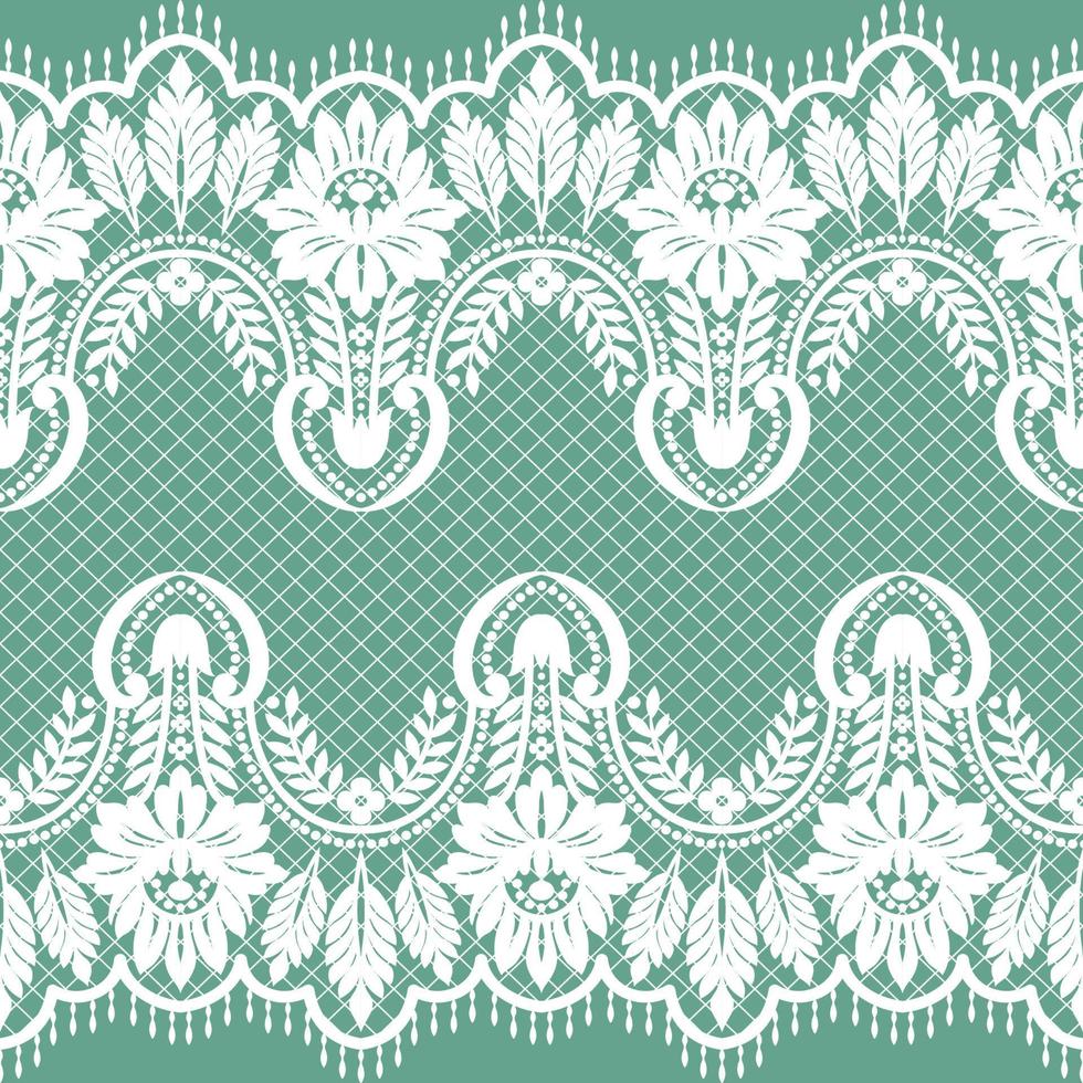 Lace seamless pattern with flowers vector