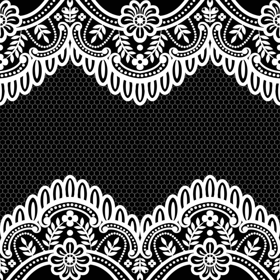 Lace seamless pattern with flowers vector