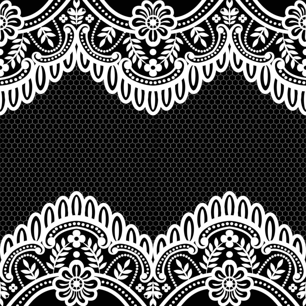 Lace seamless pattern with flowers vector