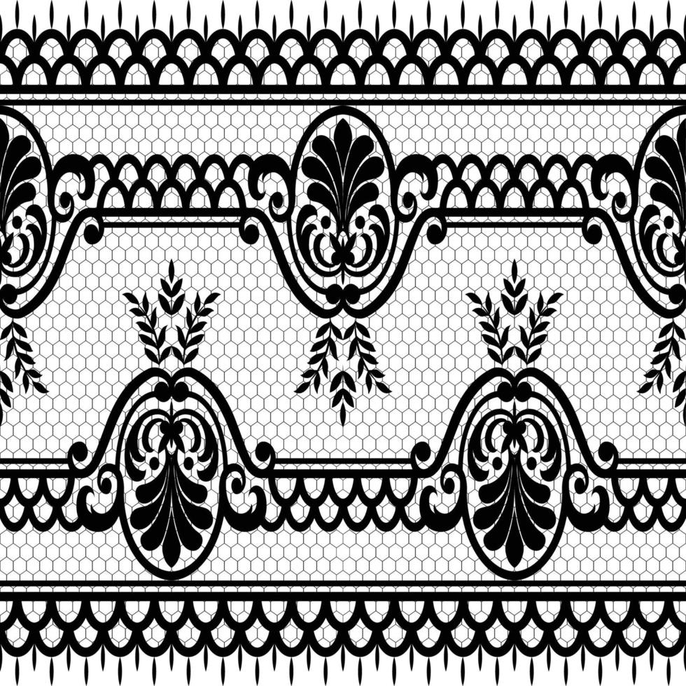 Lace seamless pattern with flowers vector