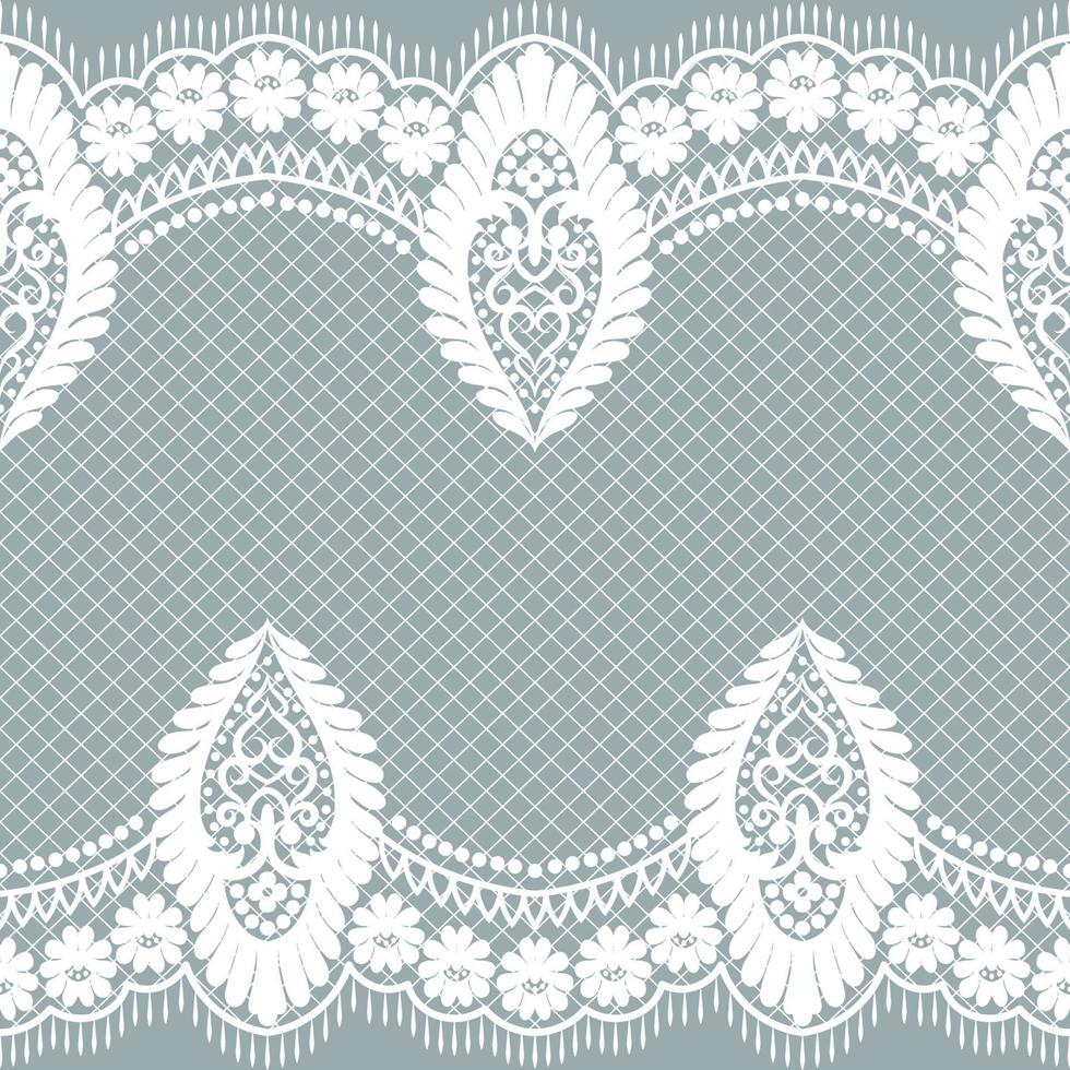 Lace seamless pattern with flowers vector
