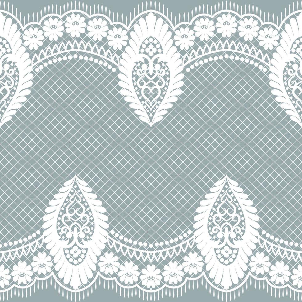 Lace seamless pattern with flowers vector