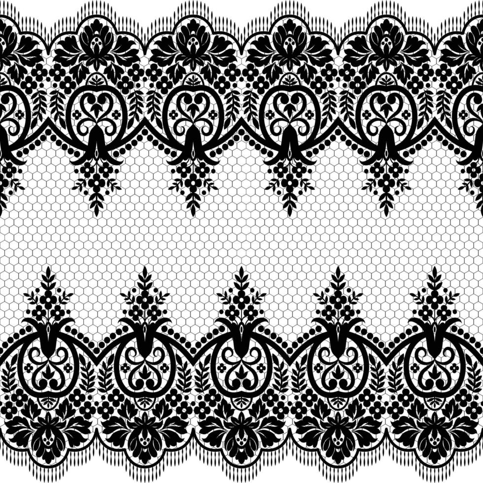 Lace seamless pattern with flowers vector