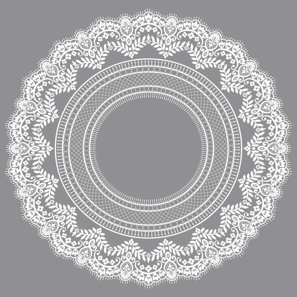 Ornamental round lace pattern vector