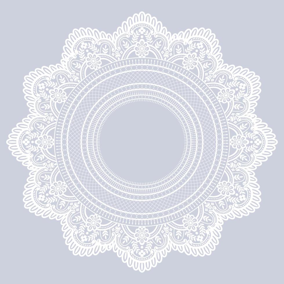 Ornamental round lace pattern vector