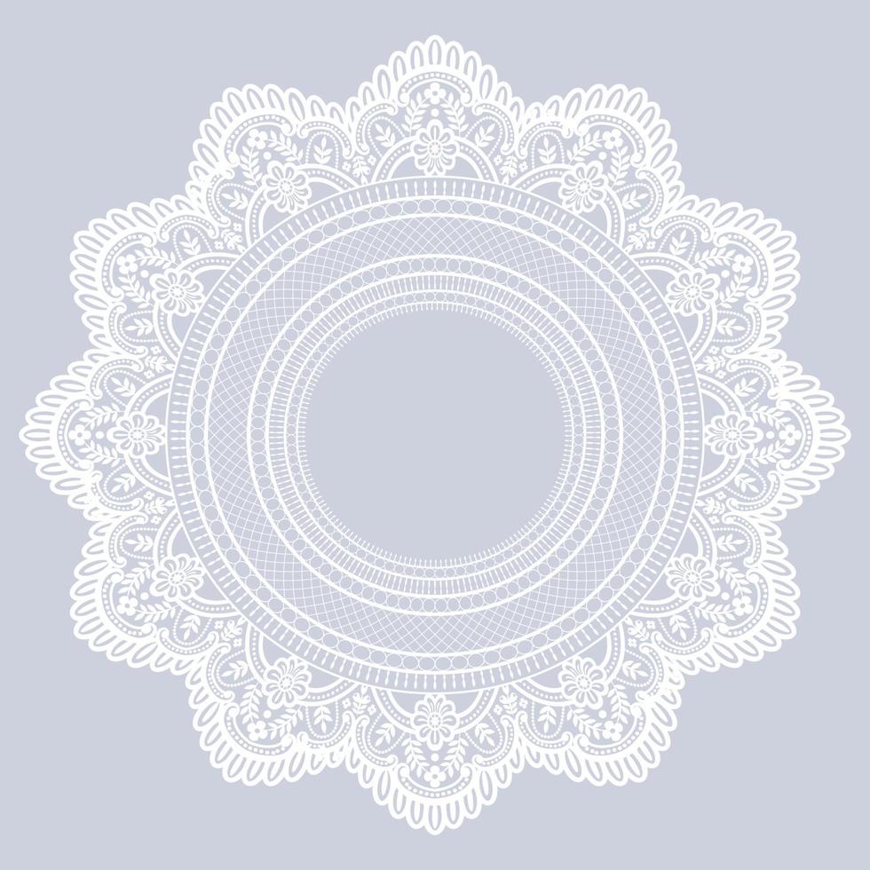 Ornamental round lace pattern vector