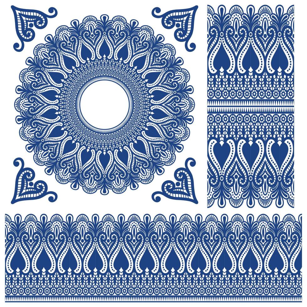 Vector Lace Pattern Frame Set