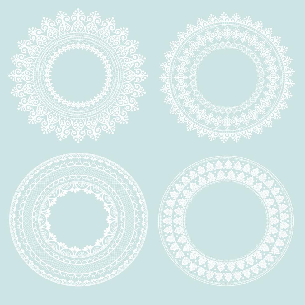 Vector Lace Pattern Frame Set