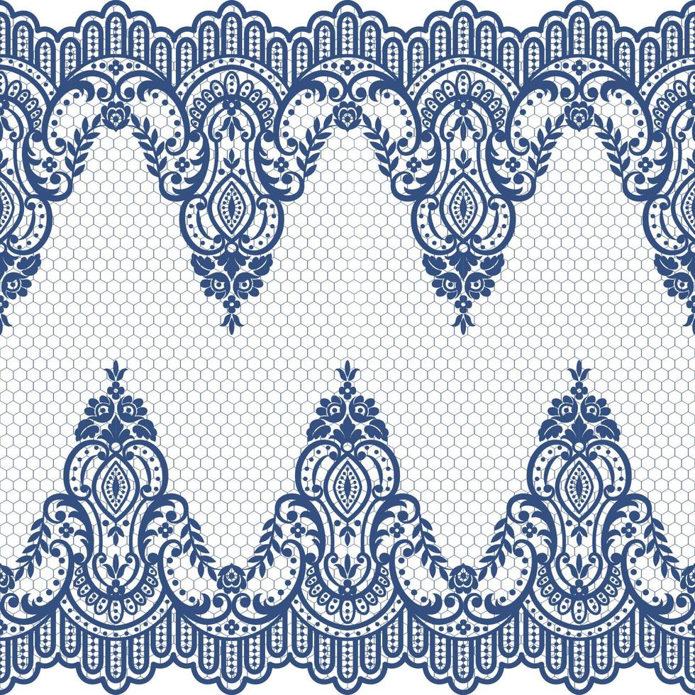 Lace seamless pattern with flowers vector