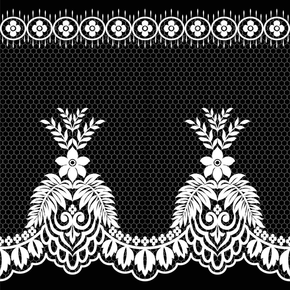 Lace seamless pattern with flowers vector