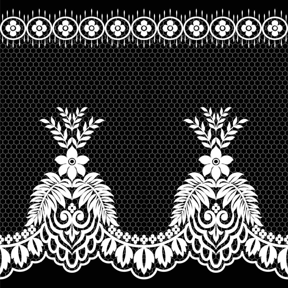 Lace seamless pattern with flowers vector