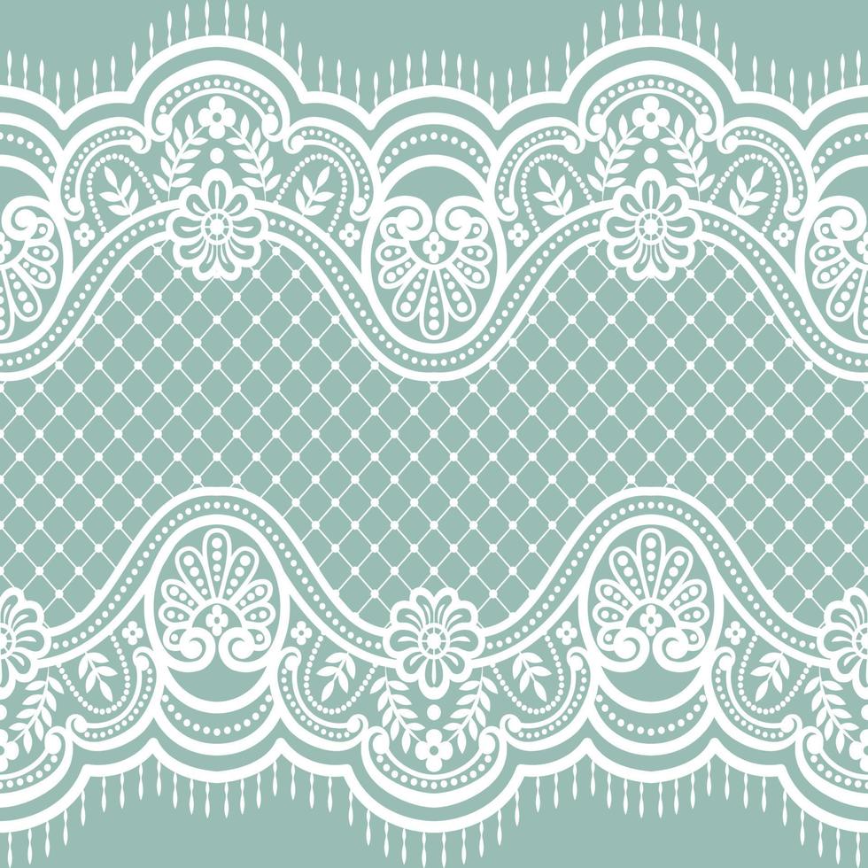 Lace seamless pattern with flowers vector