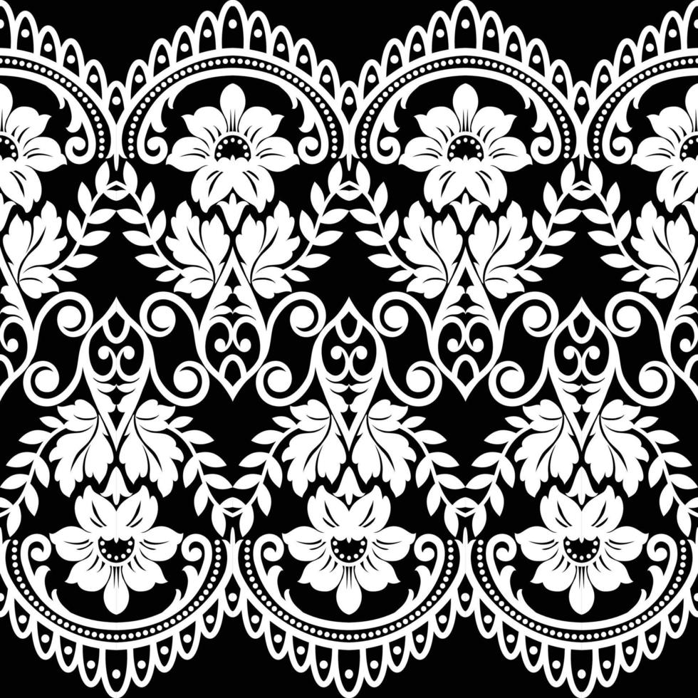 Lace seamless pattern with flowers vector