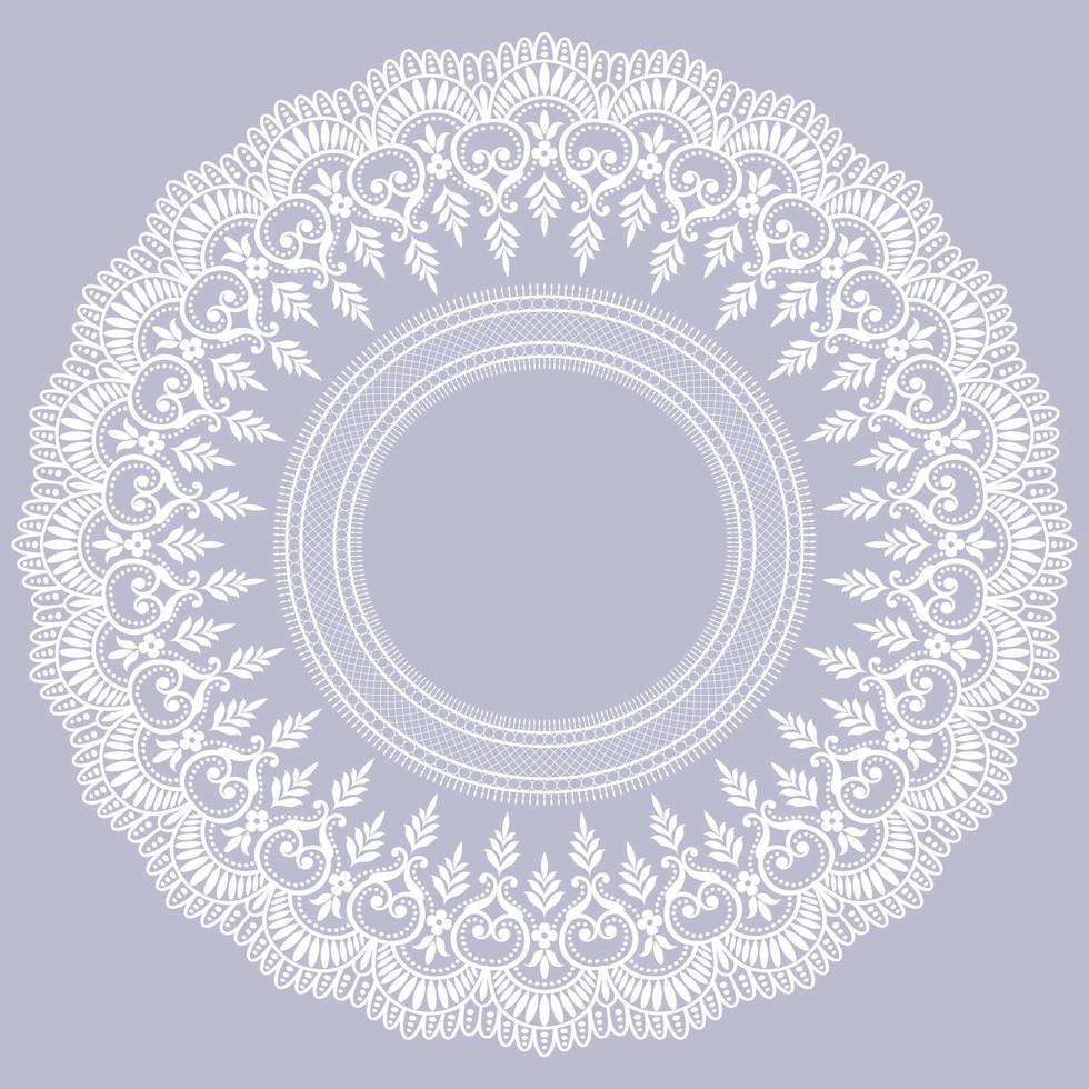 Ornamental round lace pattern vector