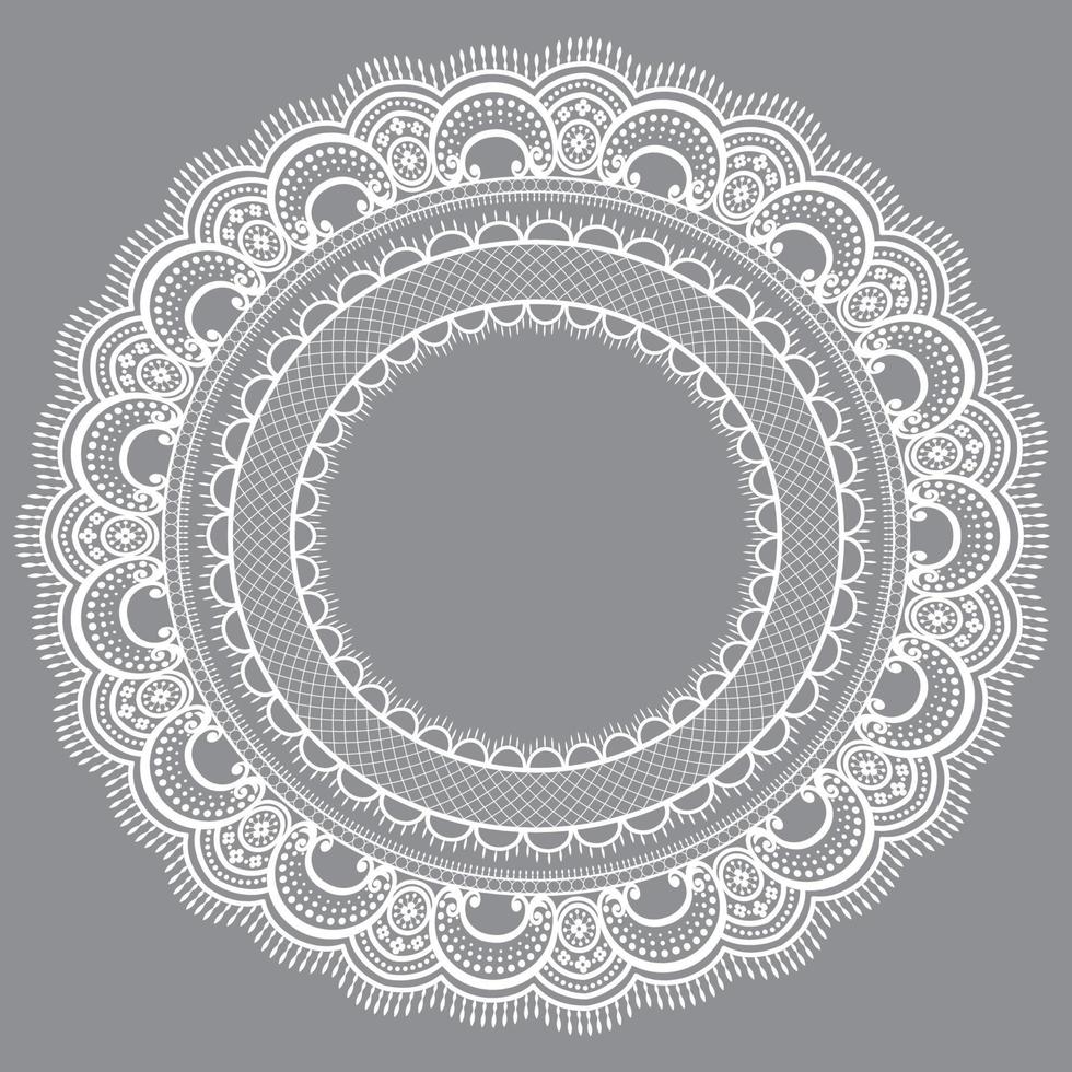 patrón de encaje redondo ornamental vector