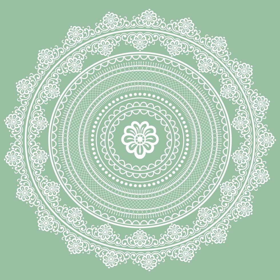 Ornamental round lace pattern vector