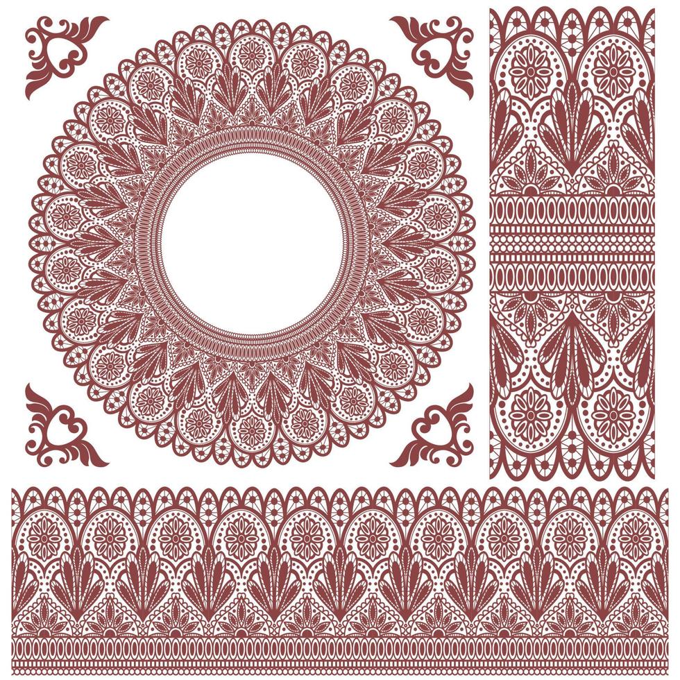 Vector Lace Pattern Frame Set