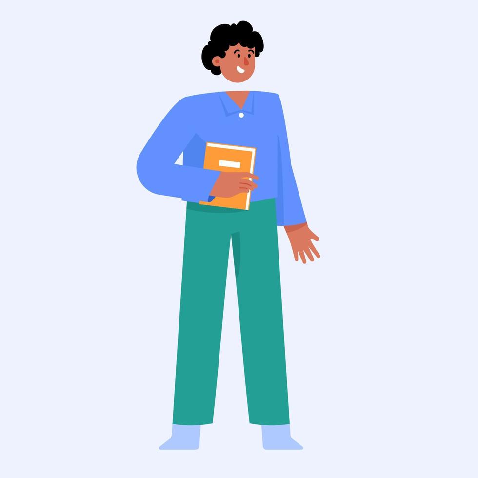 Man teacher holding book vector