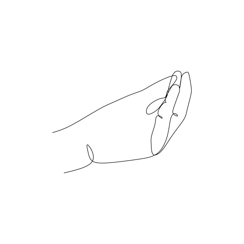 ilustración de vector de diseño de dibujo de línea continua. signo y símbolo de gestos con las manos. sola línea de dibujo continua. garabato de arte de estilo dibujado a mano aislado en la ilustración de fondo blanco.