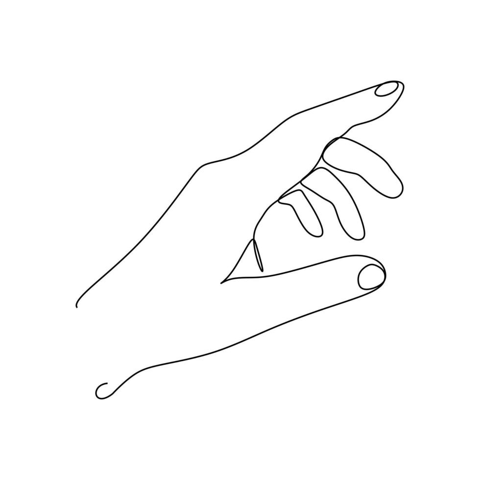 Wrist hand gesture Single line drawing. Sign and symbol of hand gestures. Single continuous line drawing. Hand drawn style art doodle isolated on white background illustration vector