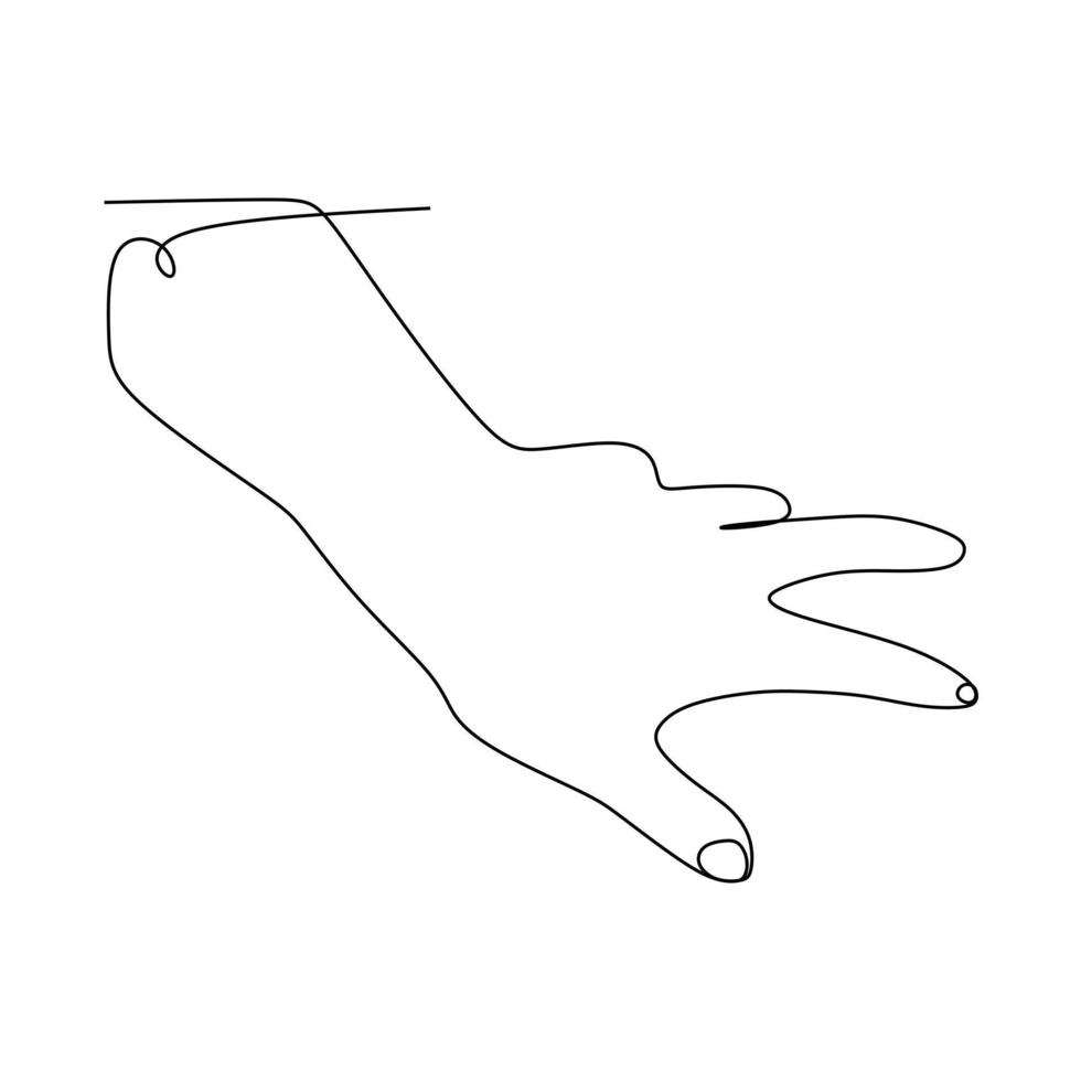 Wrist hand gesture Single line drawing. Sign and symbol of hand gestures. Single continuous line drawing. Hand drawn style art doodle isolated on white background illustration vector