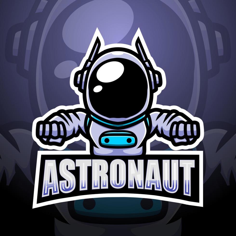 Astronaut mascot esport logo design vector