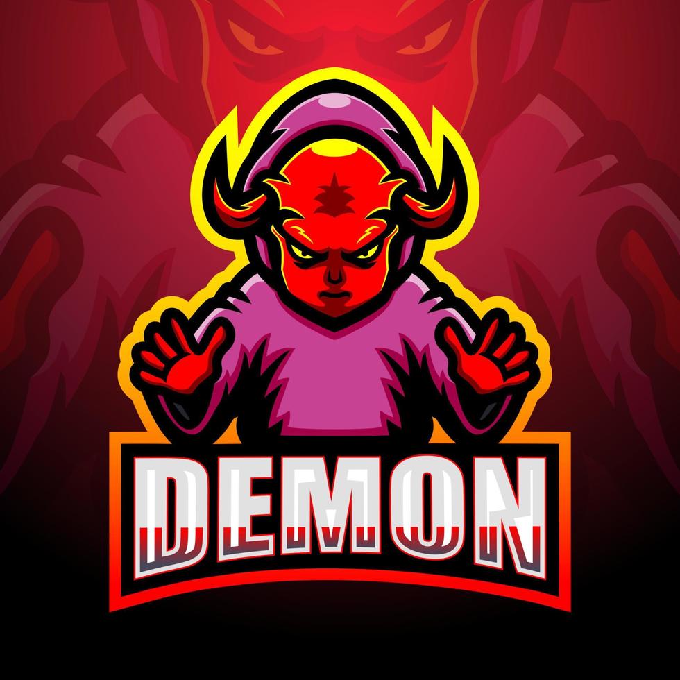 Demon mascot esport logo design vector