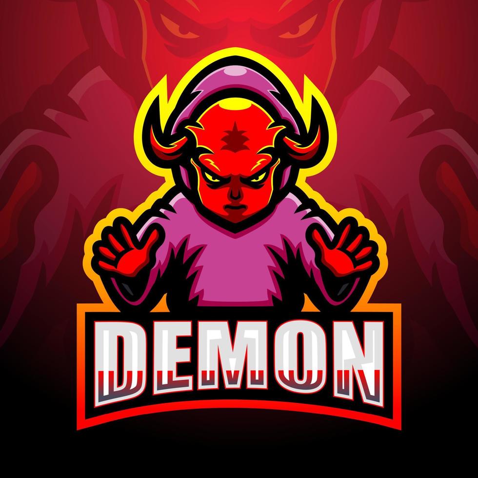 diseño de logotipo de esport de mascota demoníaca vector