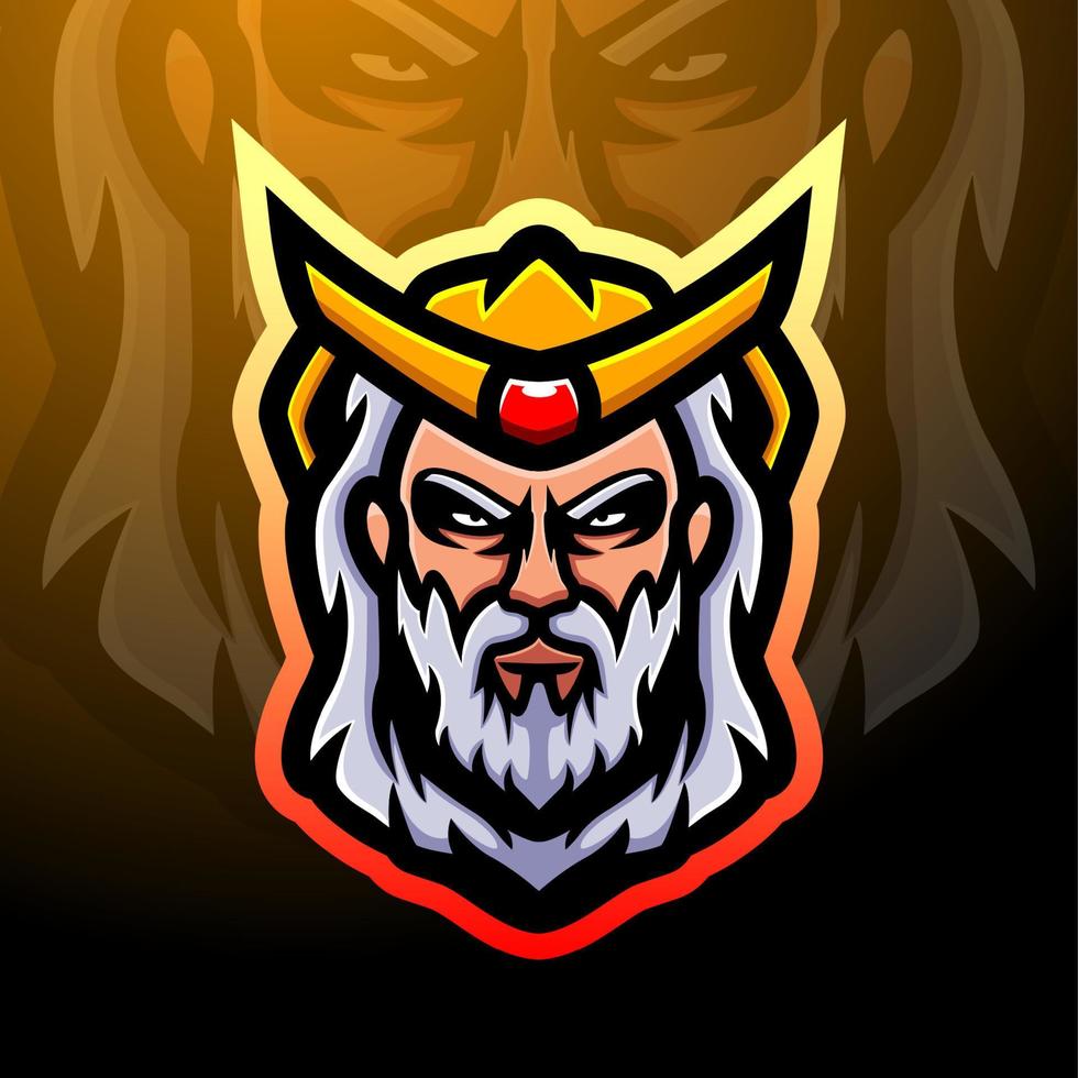 Poseidon mascot esport logo design vector