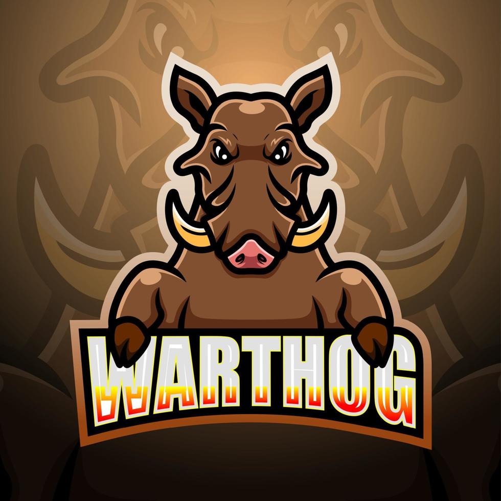Warthog mascot esport logo design vector