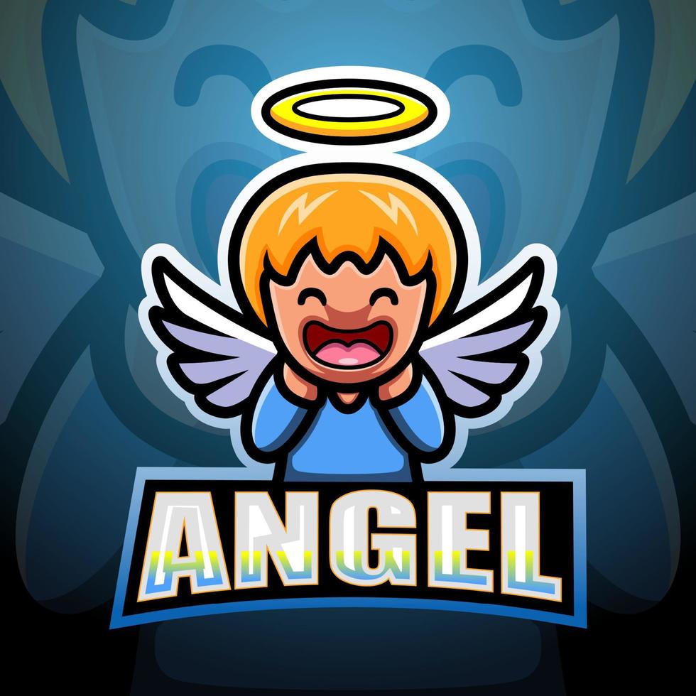 diseño de logotipo de esport de mascota de ángel vector