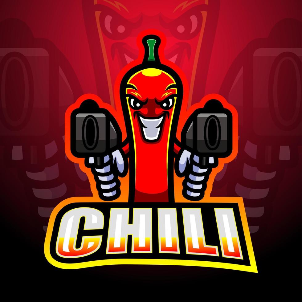 diseño de logotipo de esport de mascota de artillero de chile vector