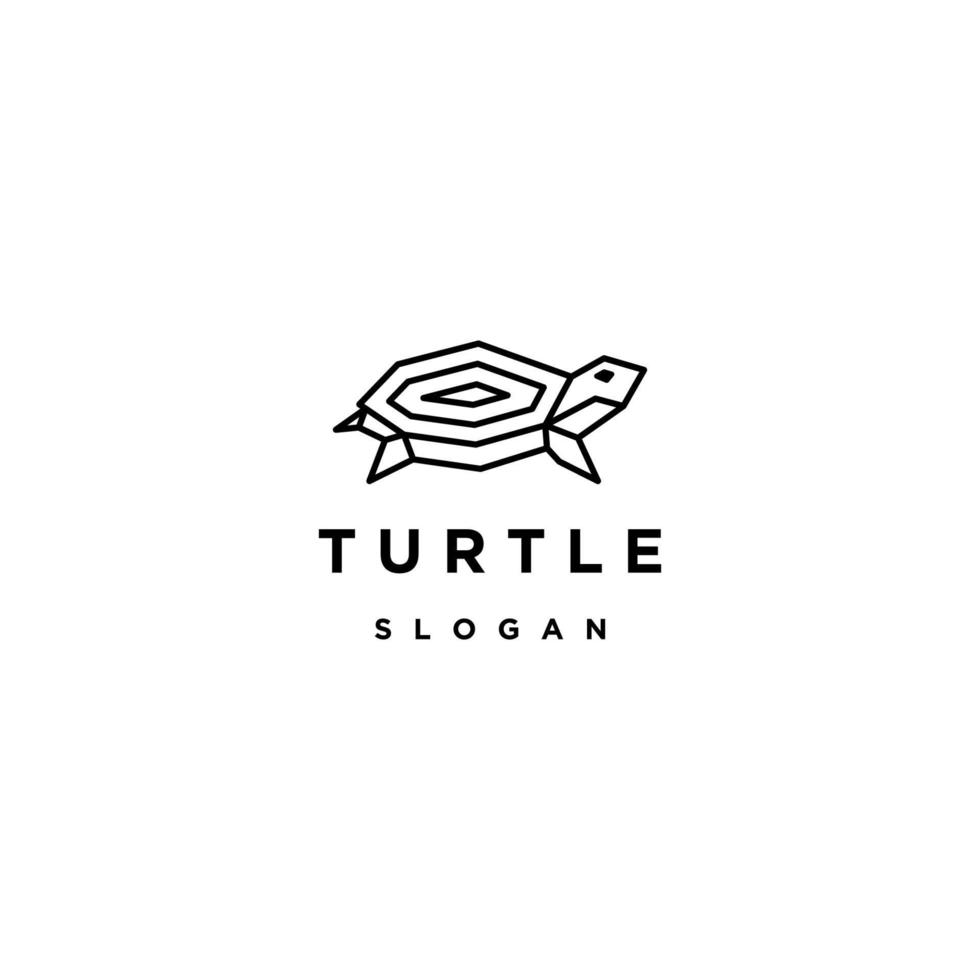 Turtle line art logo icon design template vector