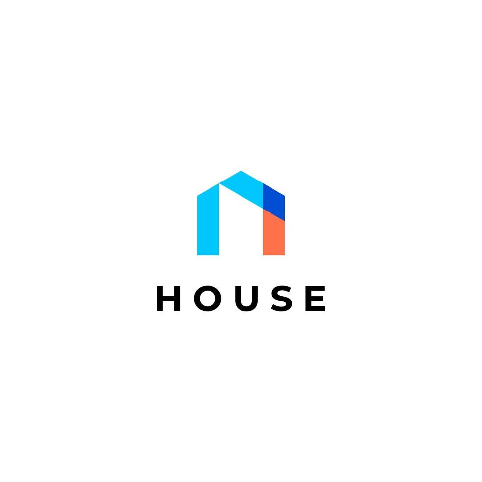 Minimalist creative house overlap overlay logo icon design template vector
