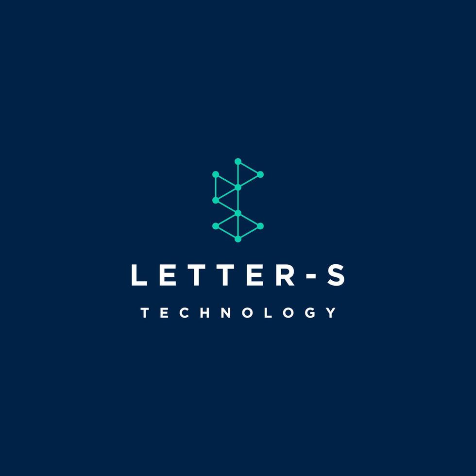 Letter S tech logo icon design template vector