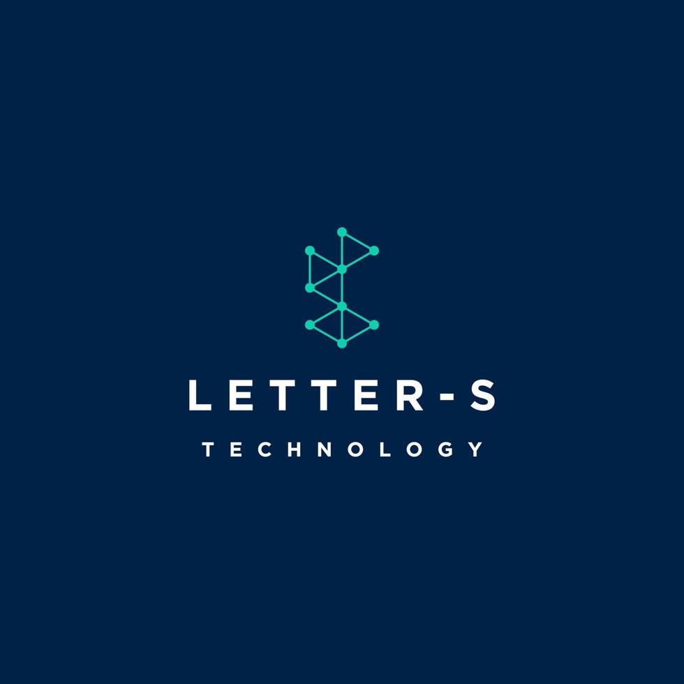 plantilla de diseño de icono de logotipo de tecnología de letra s vector