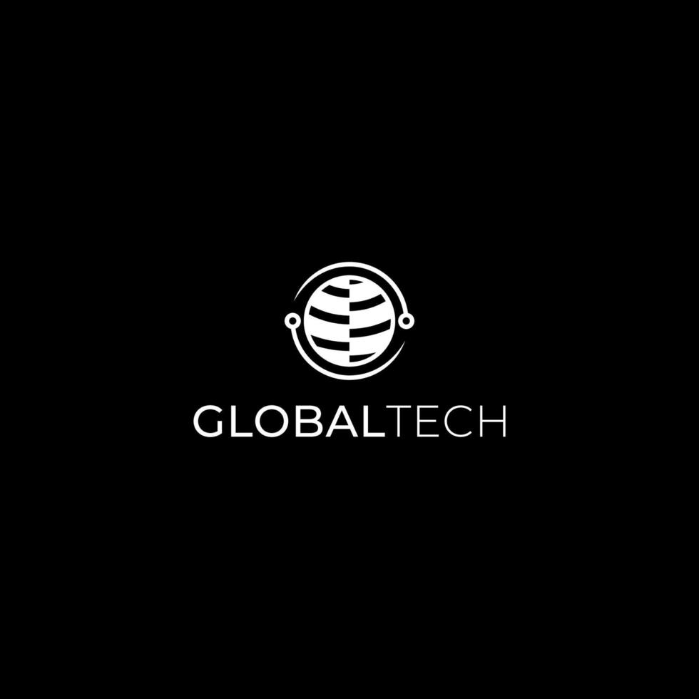 Global tech logo icon design template vector