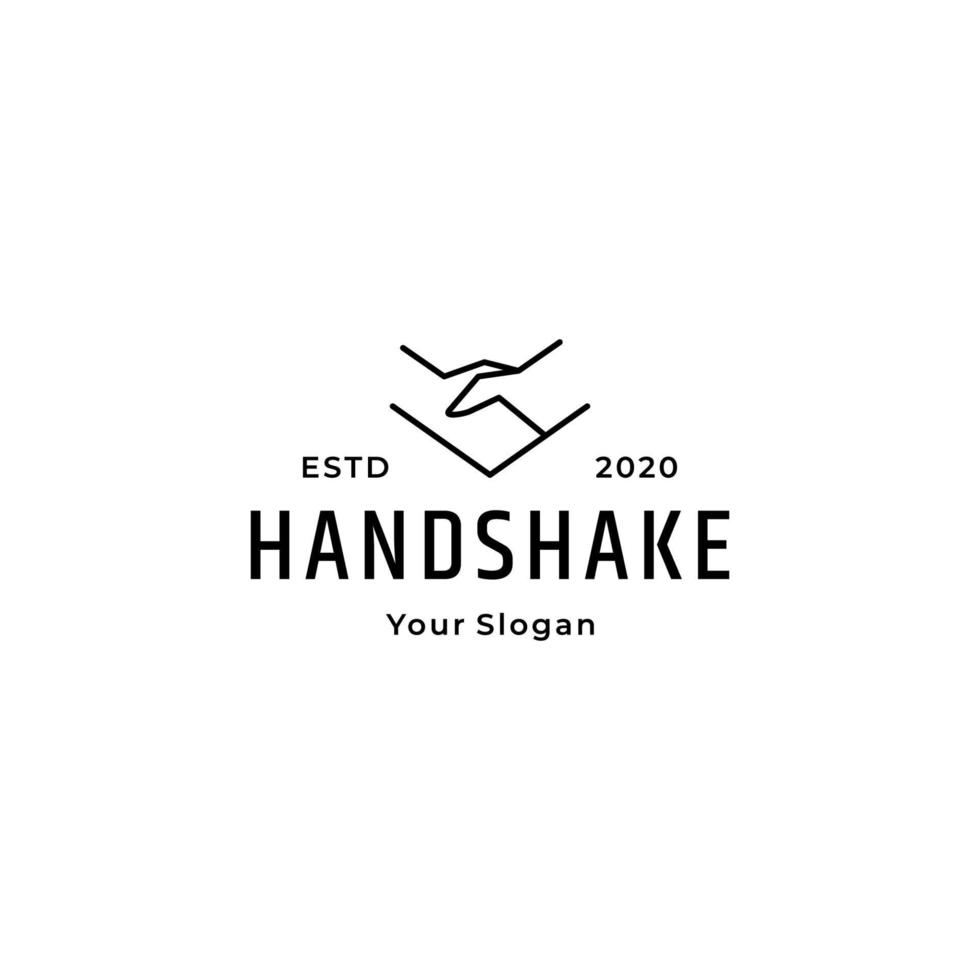 Handshake logo icon design template vector