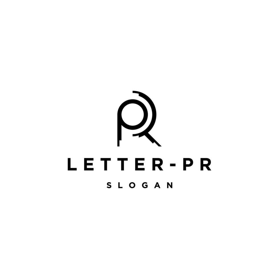 plantilla de diseño de icono de logotipo de letra pr vector